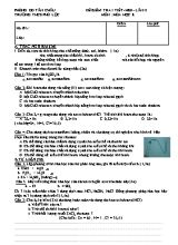 Đề kiểm tra 1 tiết lần 2 học kỳ II môn Hóa học Lớp 8 - Trường THCS Phú Lộc
